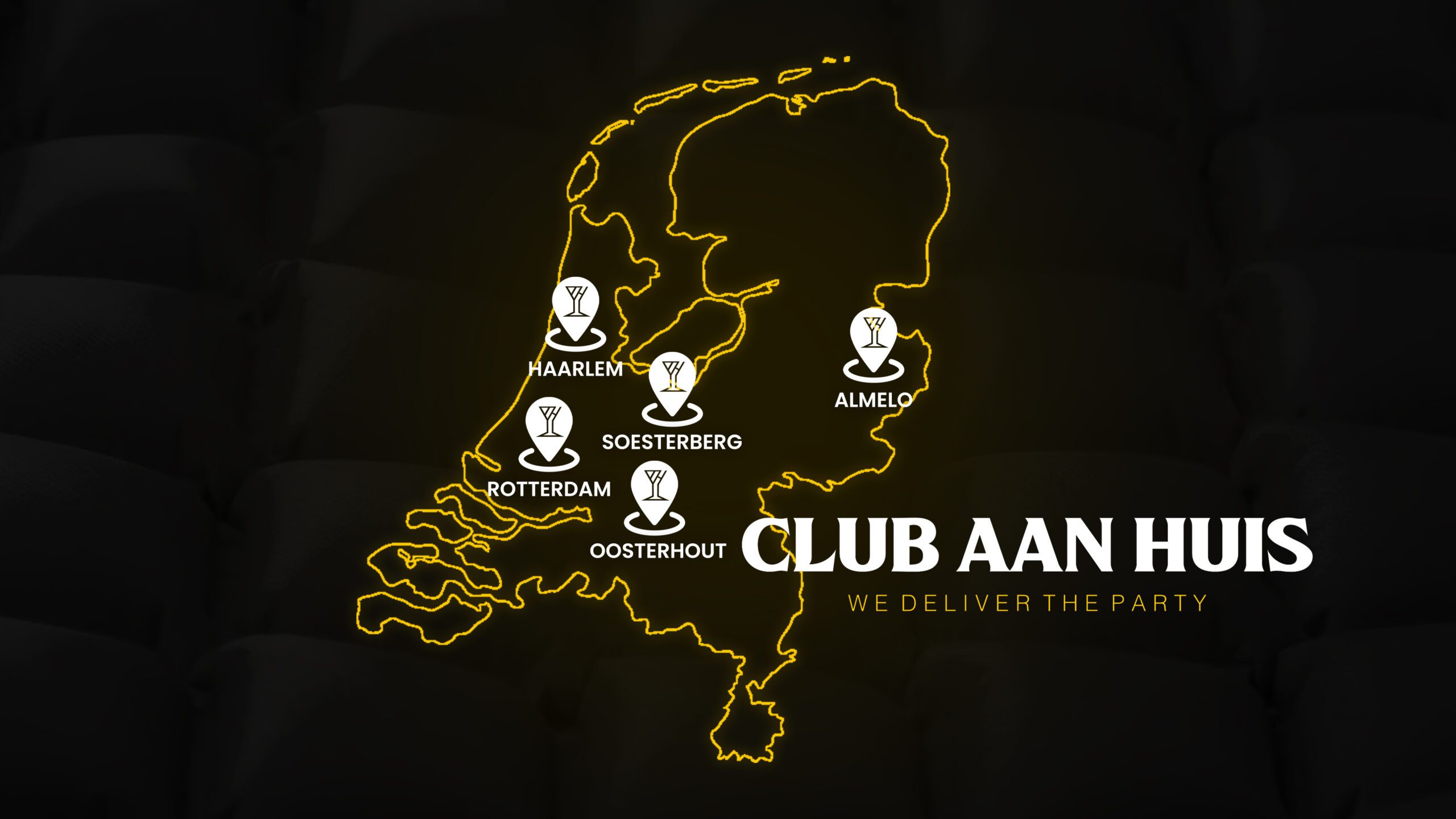 Kaart Nederland Club Aan Huis Kaart van Nederland met de 5 vestigingen van Club Aan Huis