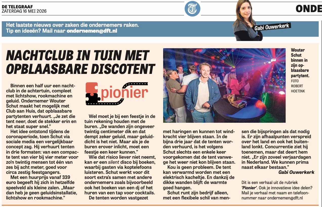 club aan huis telegraaf